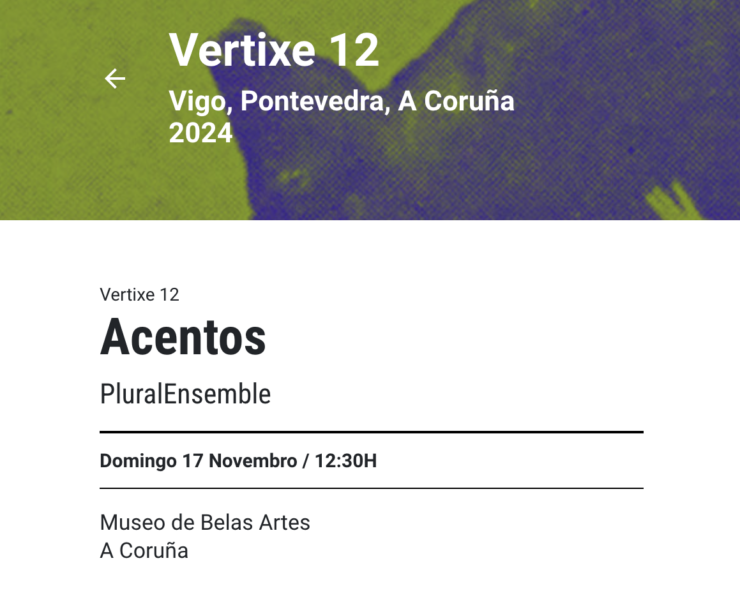 Concert at the VERTIXE 12 FESTIVAL in A Coruña