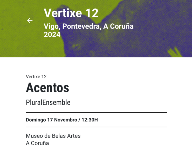 Concert at the VERTIXE 12 FESTIVAL in A Coruña