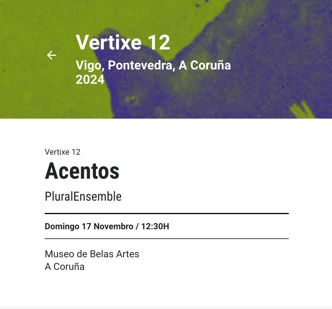 Concert at the VERTIXE 12 FESTIVAL in A Coruña